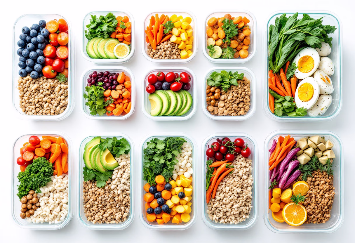 subject/scene: nutritious meal prep for gym enthusiasts
