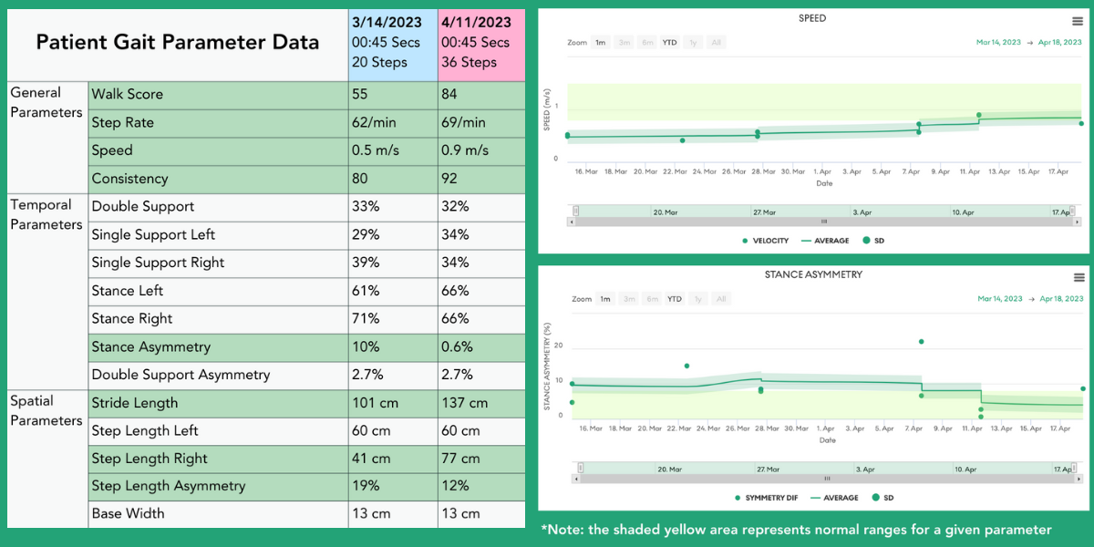 Gait analysis data from OneStep