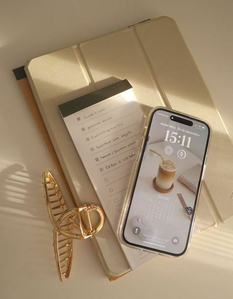 social media account management using a phone and a diary to make notes