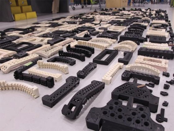 3D printed drill guides used in the production of XB-1