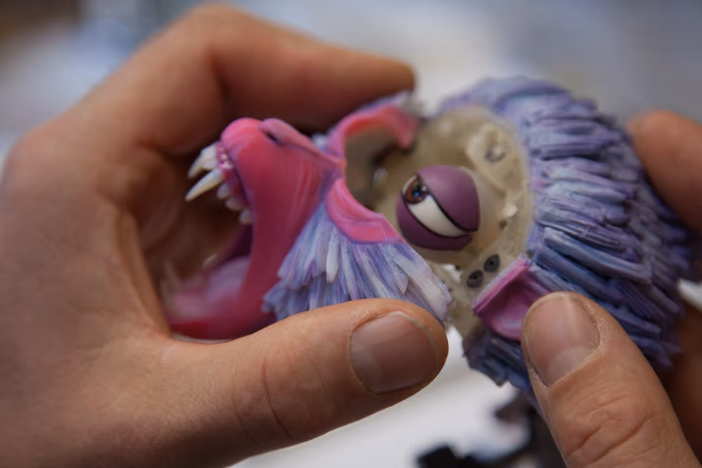 "Monkey" from the animated feature "Kubo and the Two Strings," LAIKA, 3D printed using Stratasys multi-material voxel printing capabilities. The resulting accuracy ensures color and detail consistency from shot to shot.