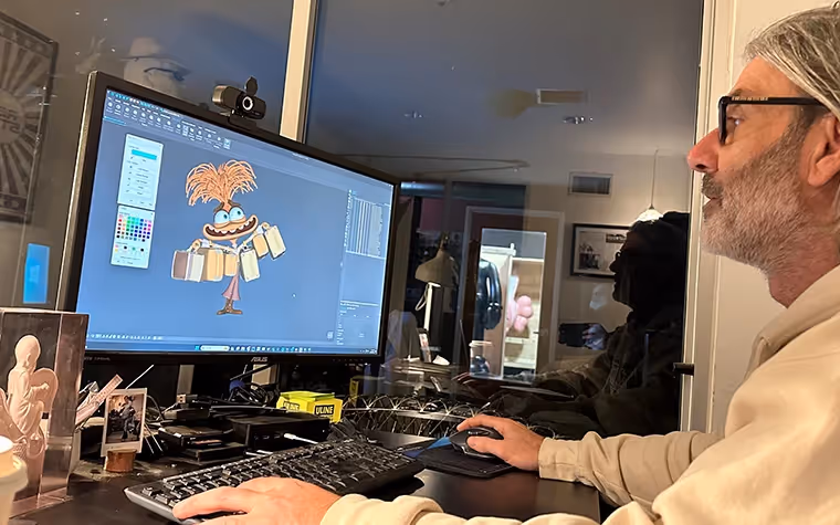 3D modeling of the character Anxiety from the movie Inside Out 2.