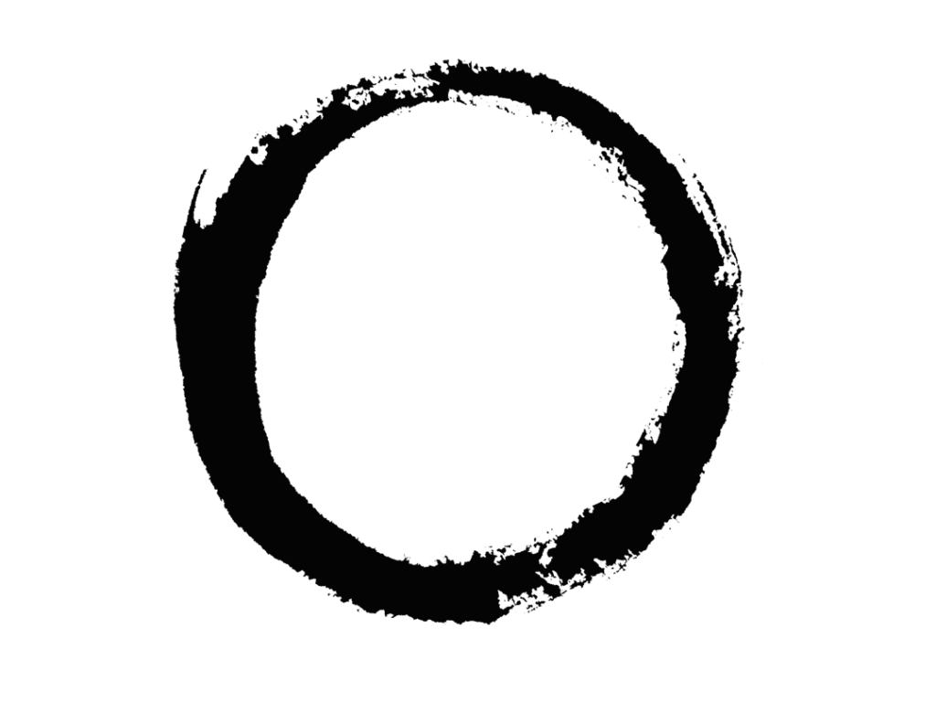 Symbole du bouddhisme Zen japonais, rond et infini comme le rouge levant de Rikizo et Kazu.