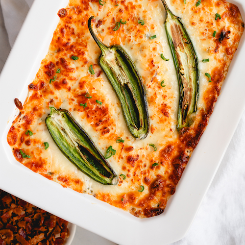 Baked casserole with cheese and green peppers