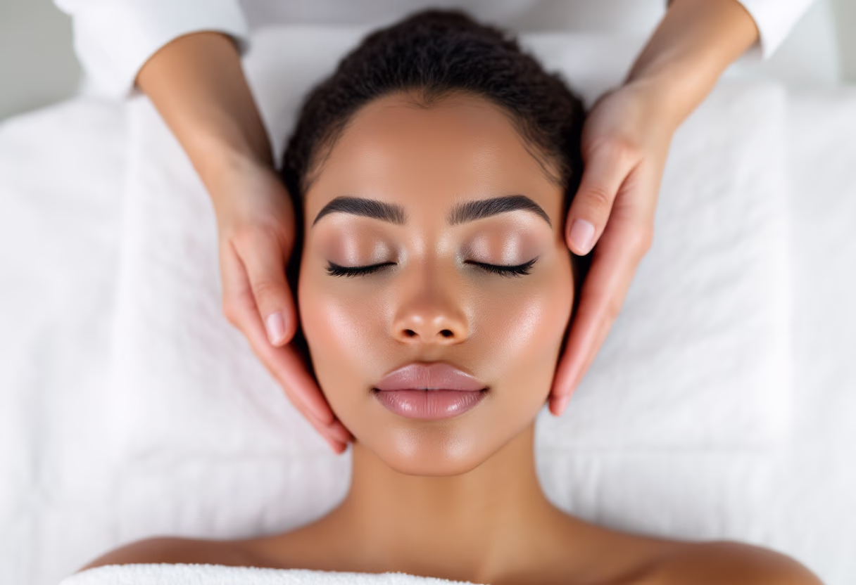 image of facial treatment being performed (for a salons & spa)