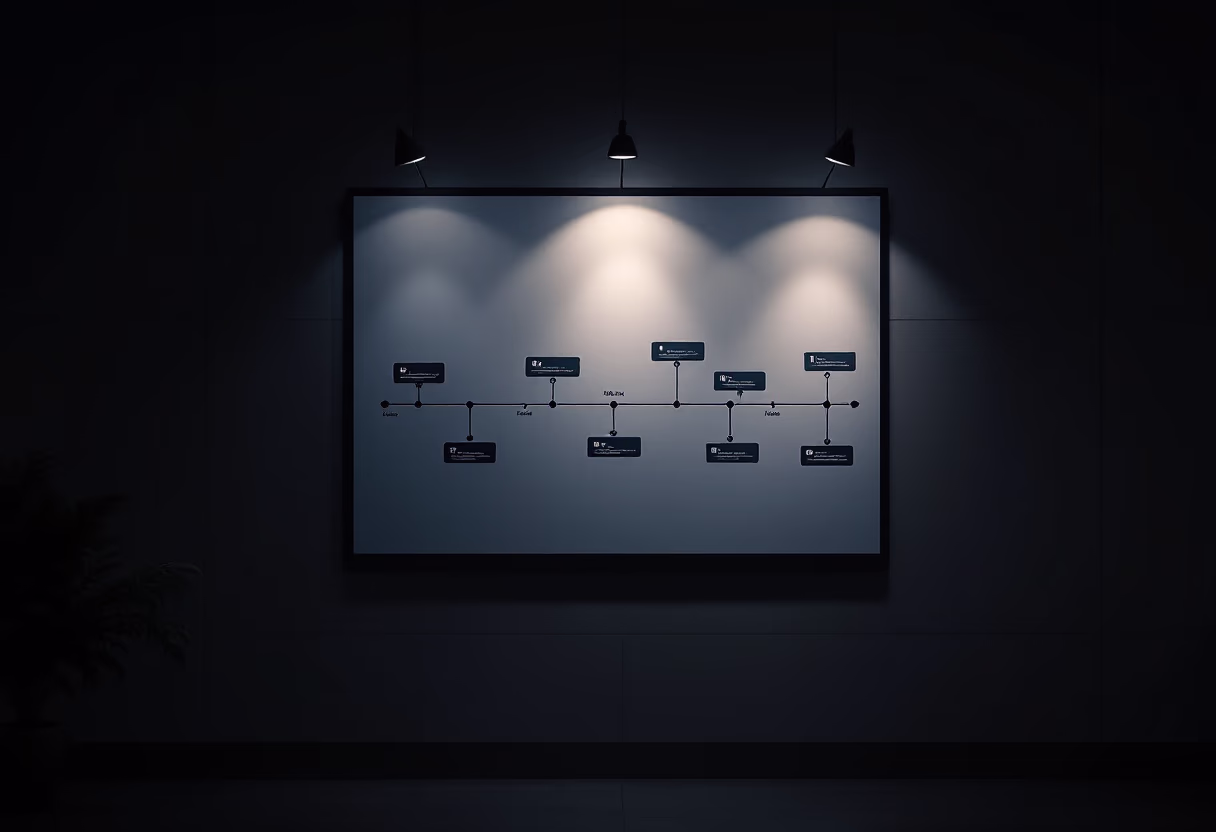 image of company milestones in a timeline format (for an edtech)