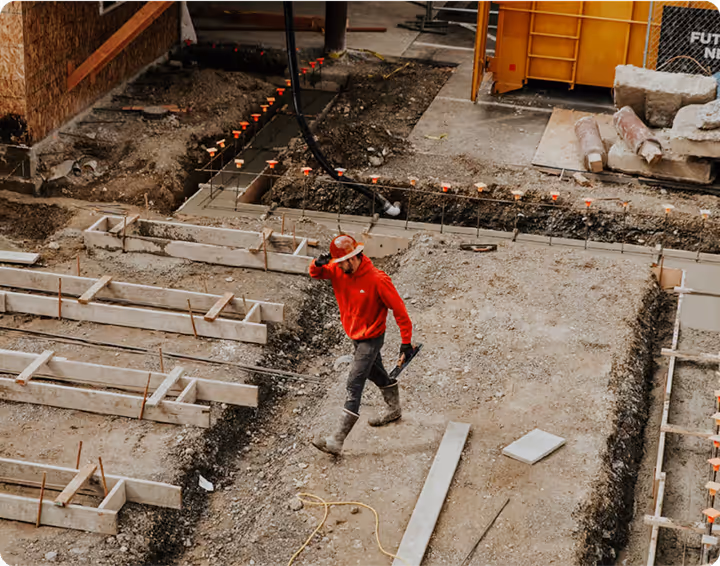 Man walking on a construction site