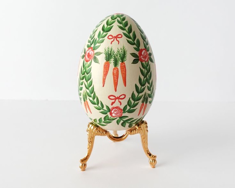 Роспись пасхального яйца в русско-народном стиле