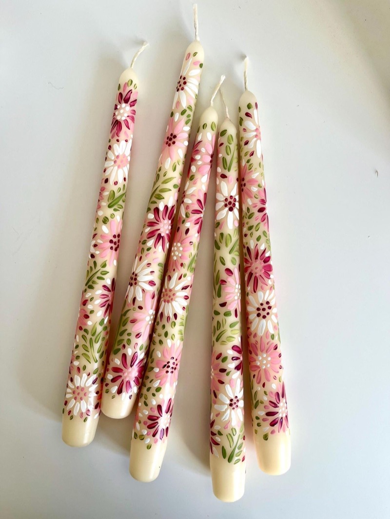 Роспись свечей акрилом