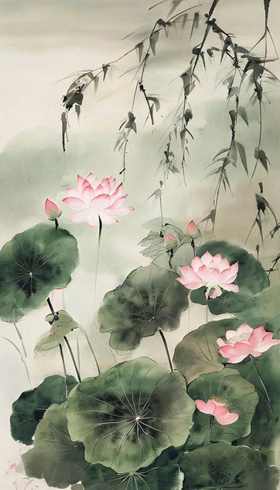 Арт-вечер с рисованием лотосов акварелью