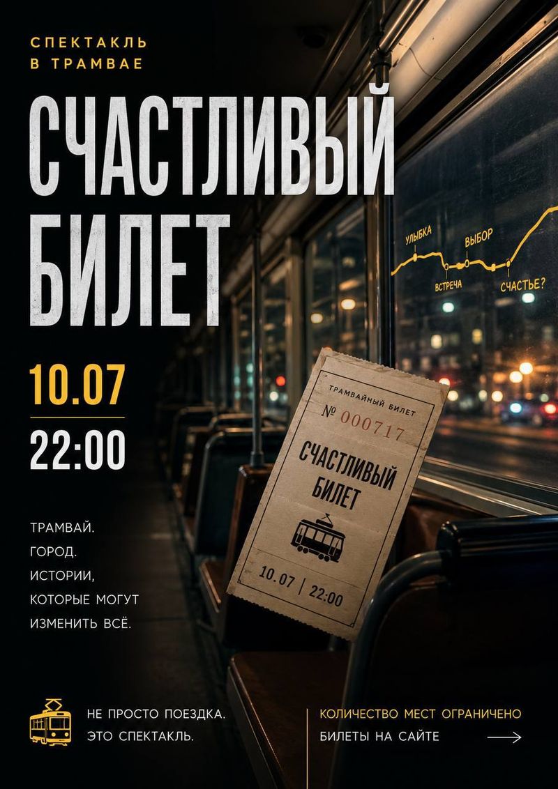 Спектакль в трамвае "Счастливый билет"
