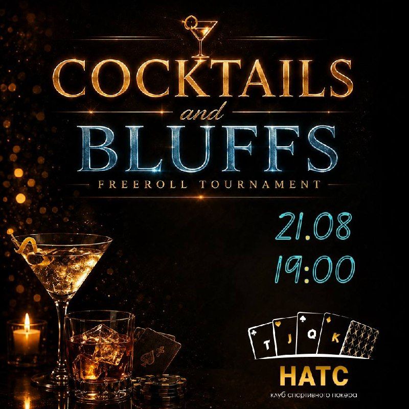 Cocktails and Bluffs freeroll tournament