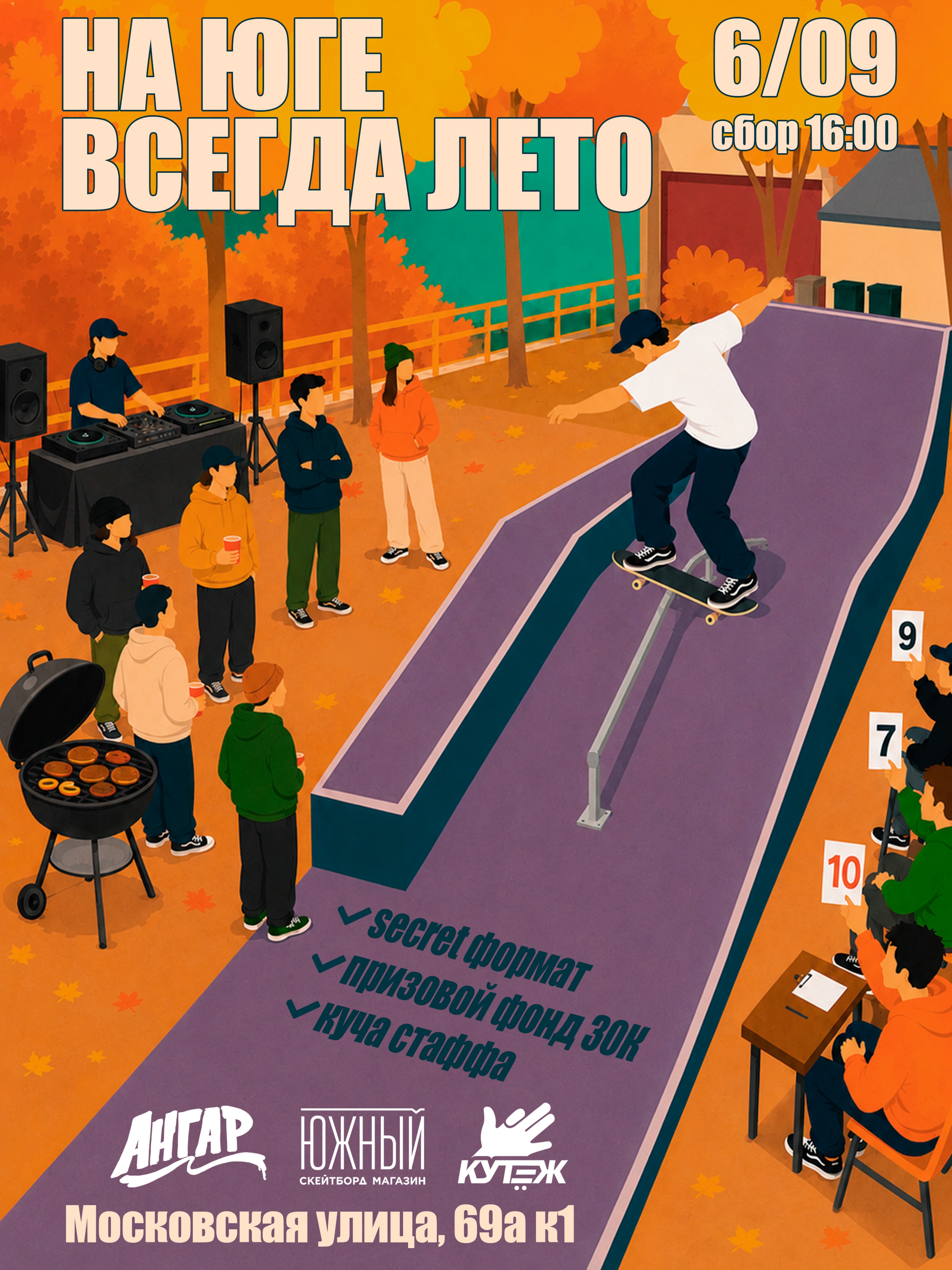 Соревнования по скейтбордингу на новом споте