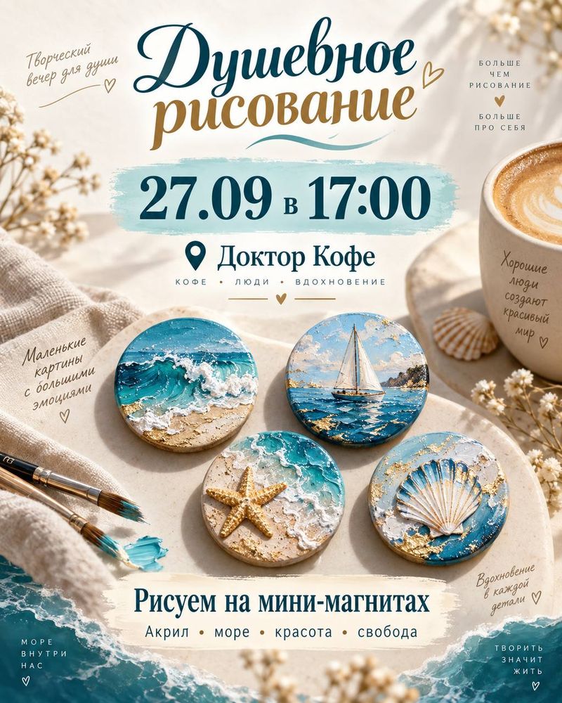 Душевное рисование: мини-магниты акрилом