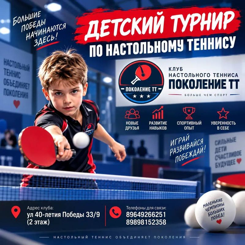 Детский турнир по настольному теннису