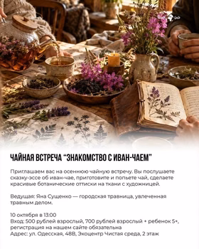 Чайная встреча: "Знакомство с иван-чаем"