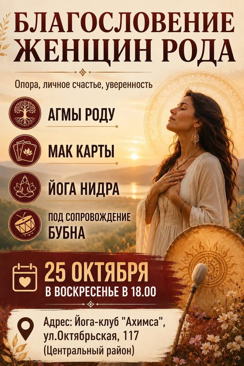 Благословение женщин рода: йога нидра, МАК-карты и бубен