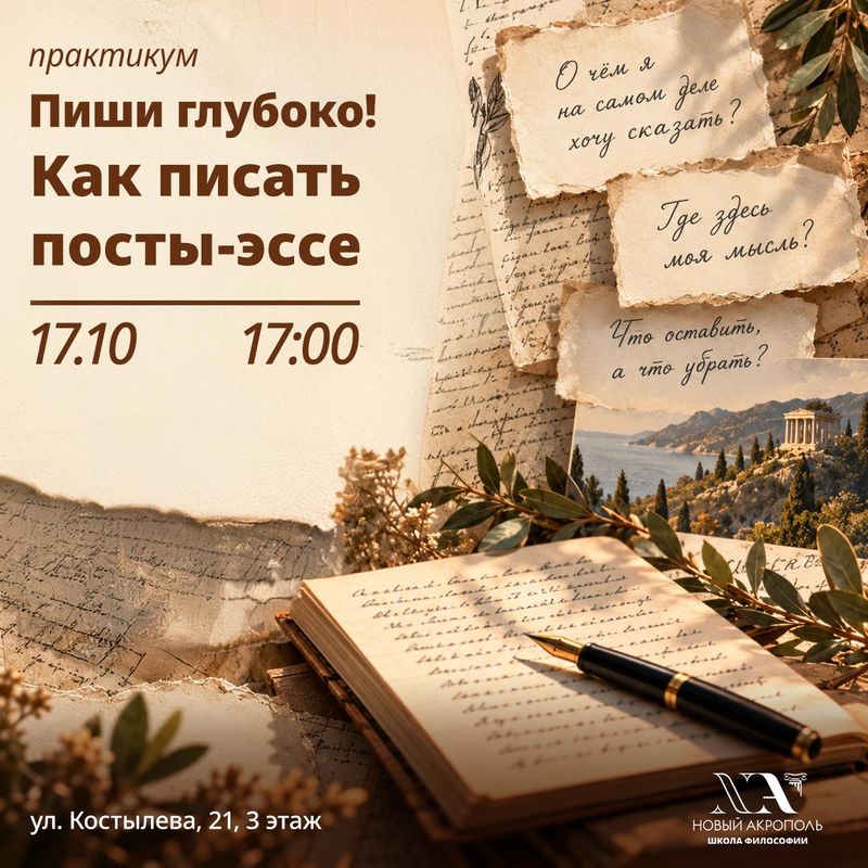 "Пиши глубоко! Как писать посты-эссе"