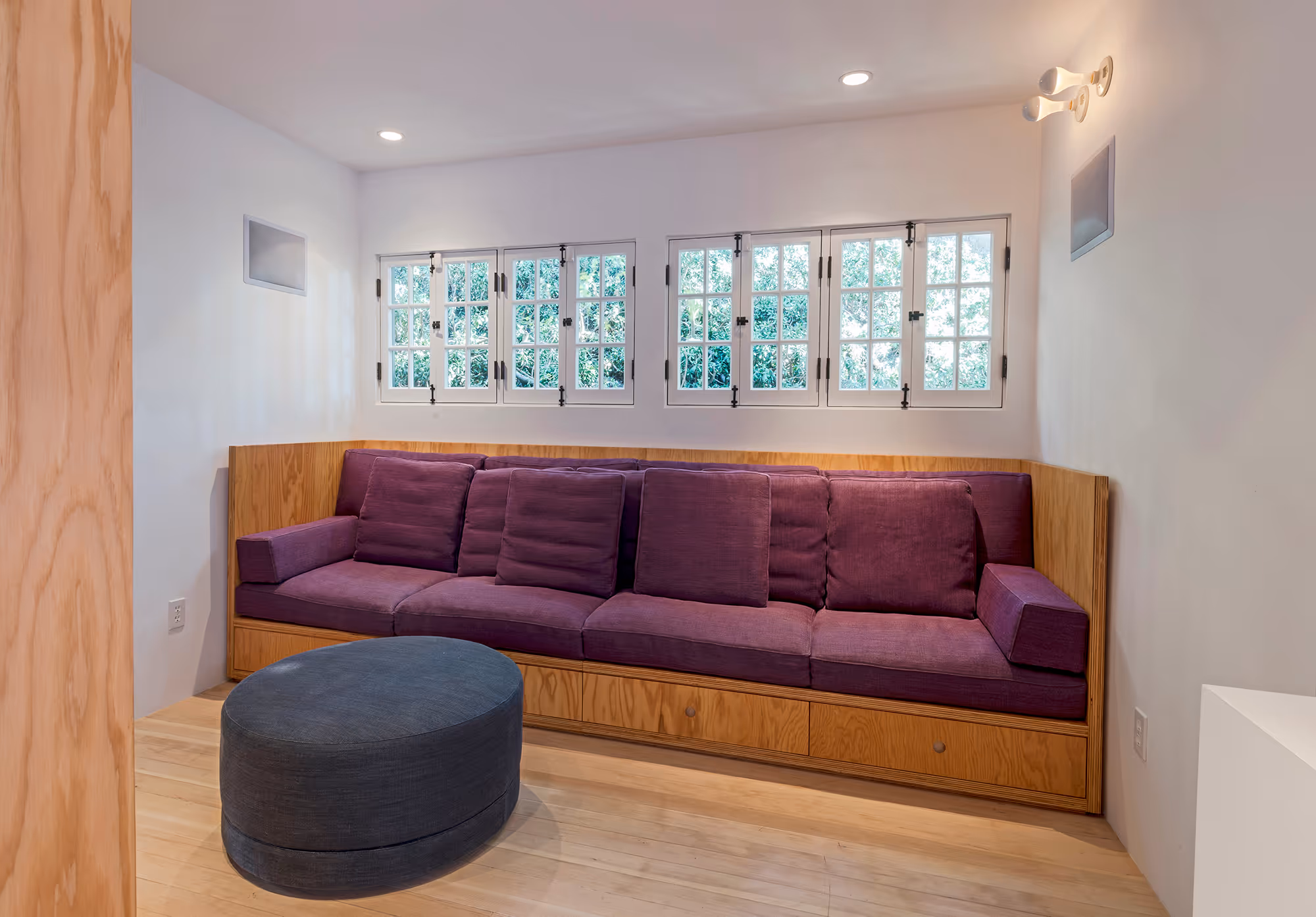 custom sofa in plywood and upholstery