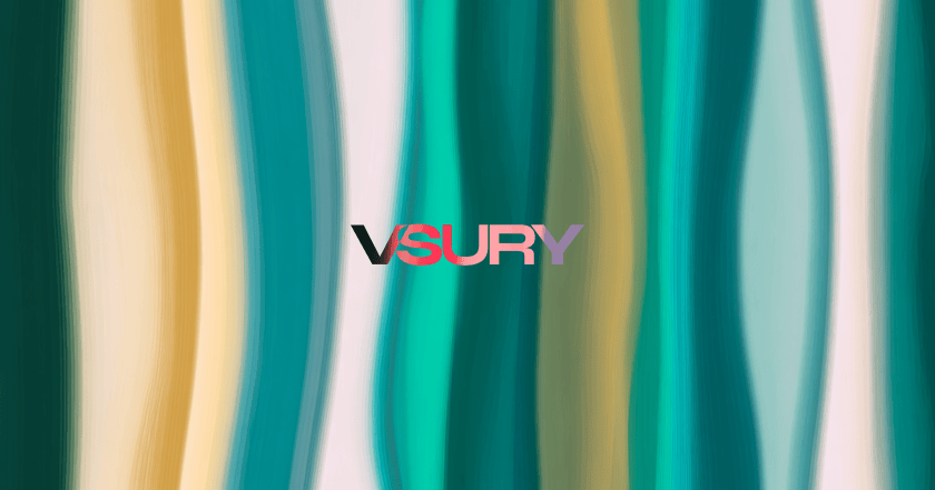 The Cheapest AI Website Quote Could Cost You the Most” over green and coral fluid art, with the VSURY logo
