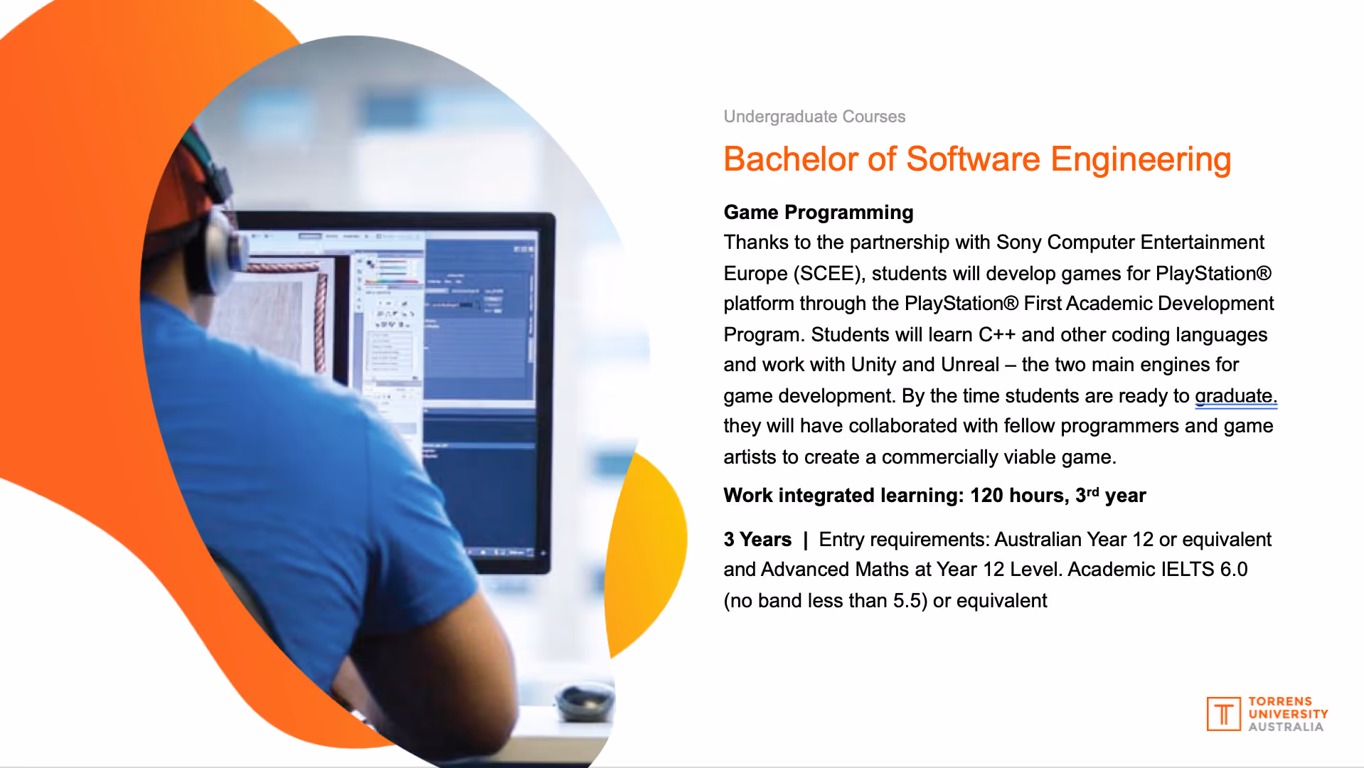 Slide from Torrens University Presentation Deck.