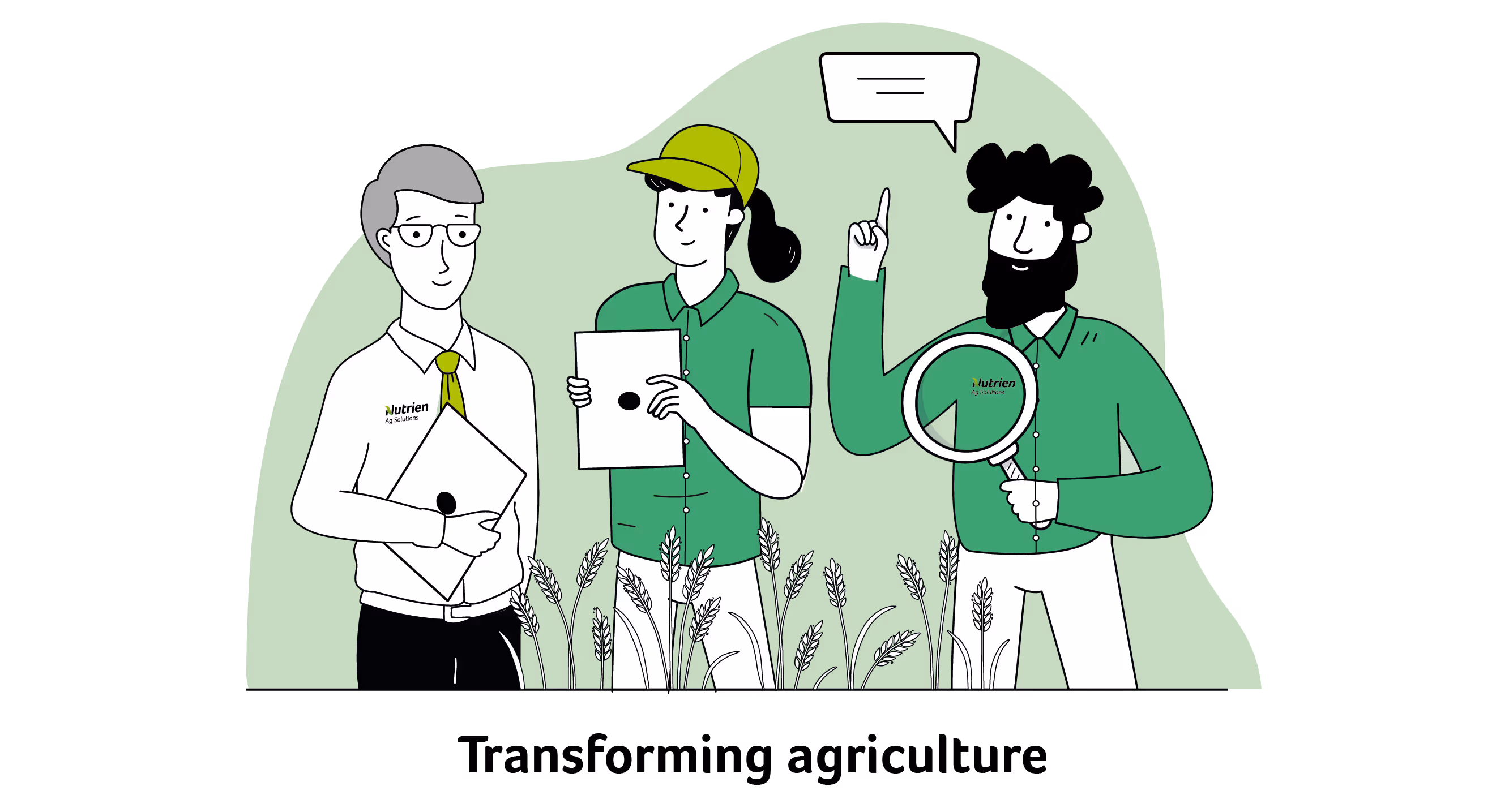 Image of one of Nutrien's EVP pillars-"transforming agriculture".