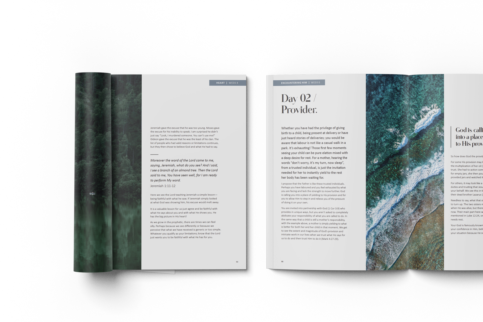 Inside spread's from the Pursue Devotional.