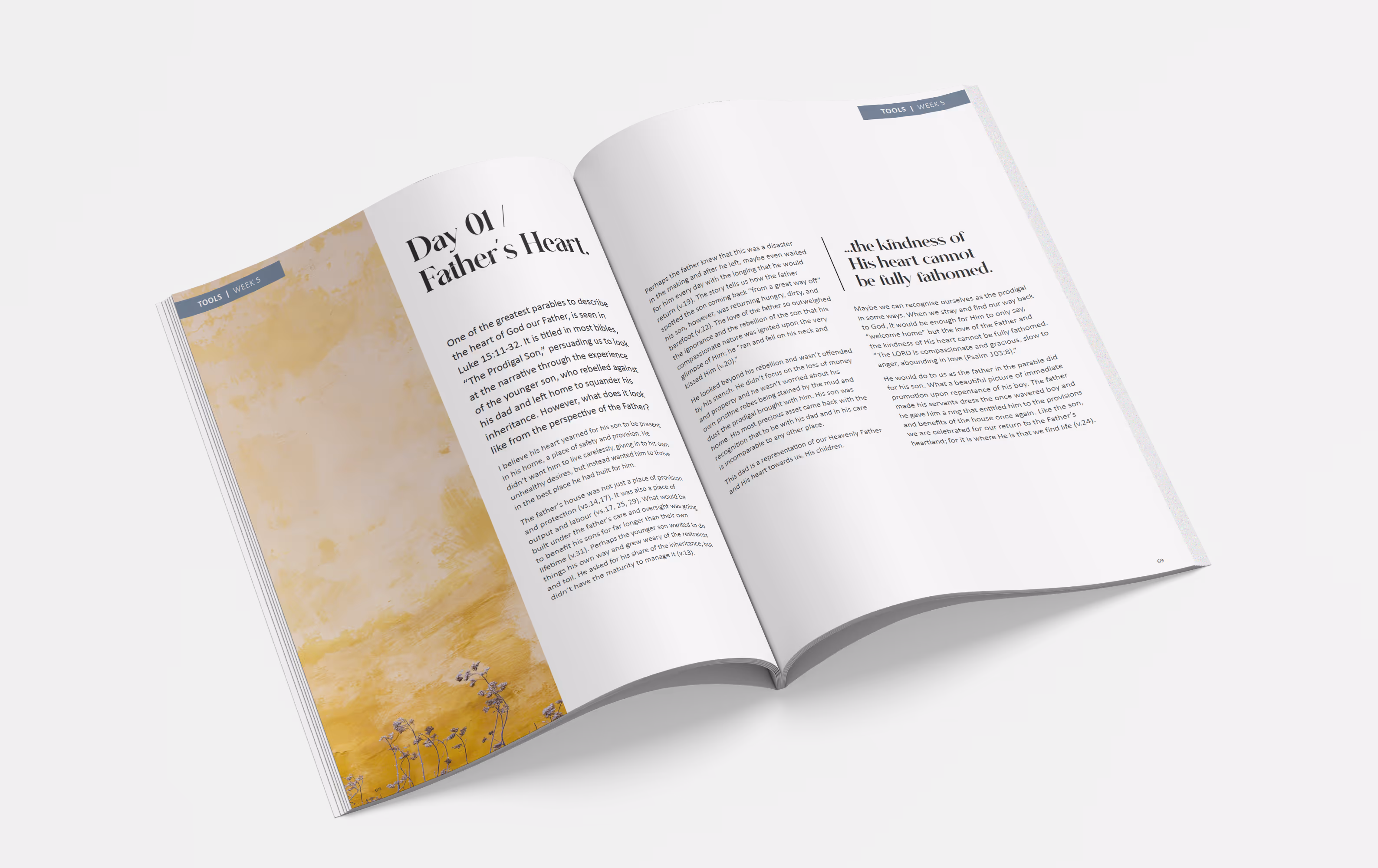 Image example of Pursue Devotional spread.