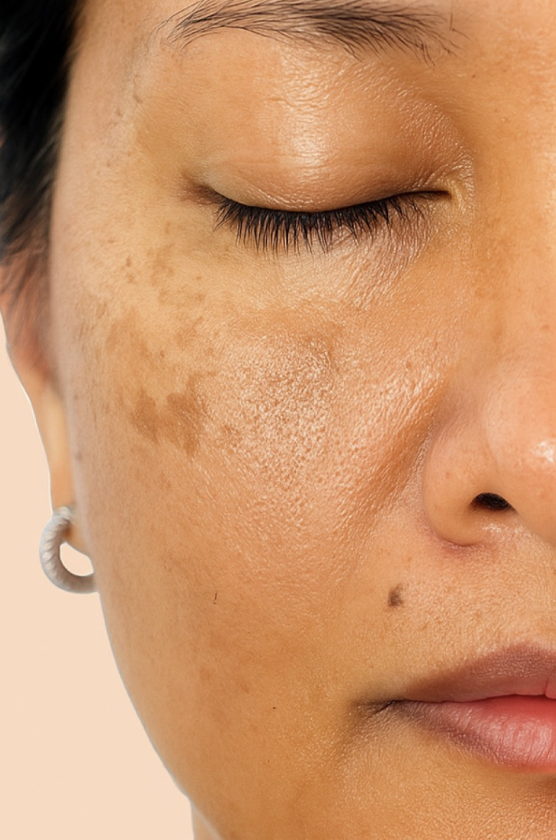 Medical illustration of pigmentary conditions and melanin distribution in skin