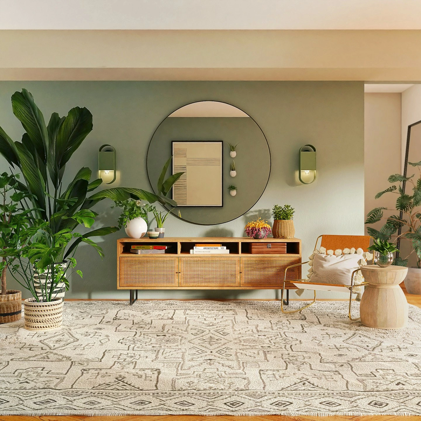 Mur vert pomme, très tendance par Manuella EDOM, architecte d'intérieur 92