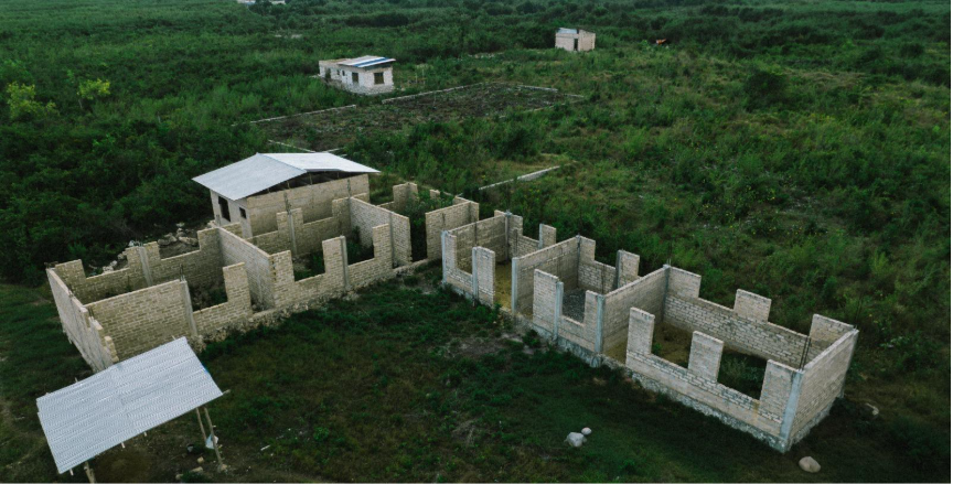 A building site with many wallsAI-generated content may be incorrect.