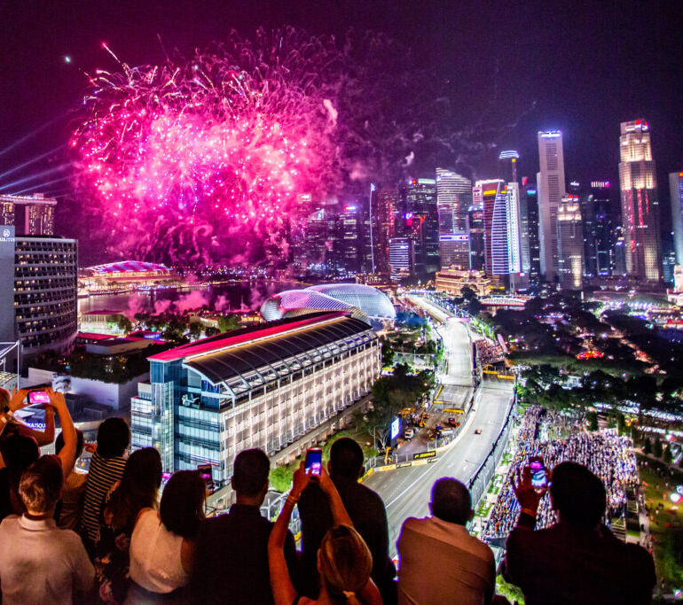 Fireworks over the Singapore F1 circuit