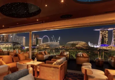 Evening lounge overlooking Marina Bay