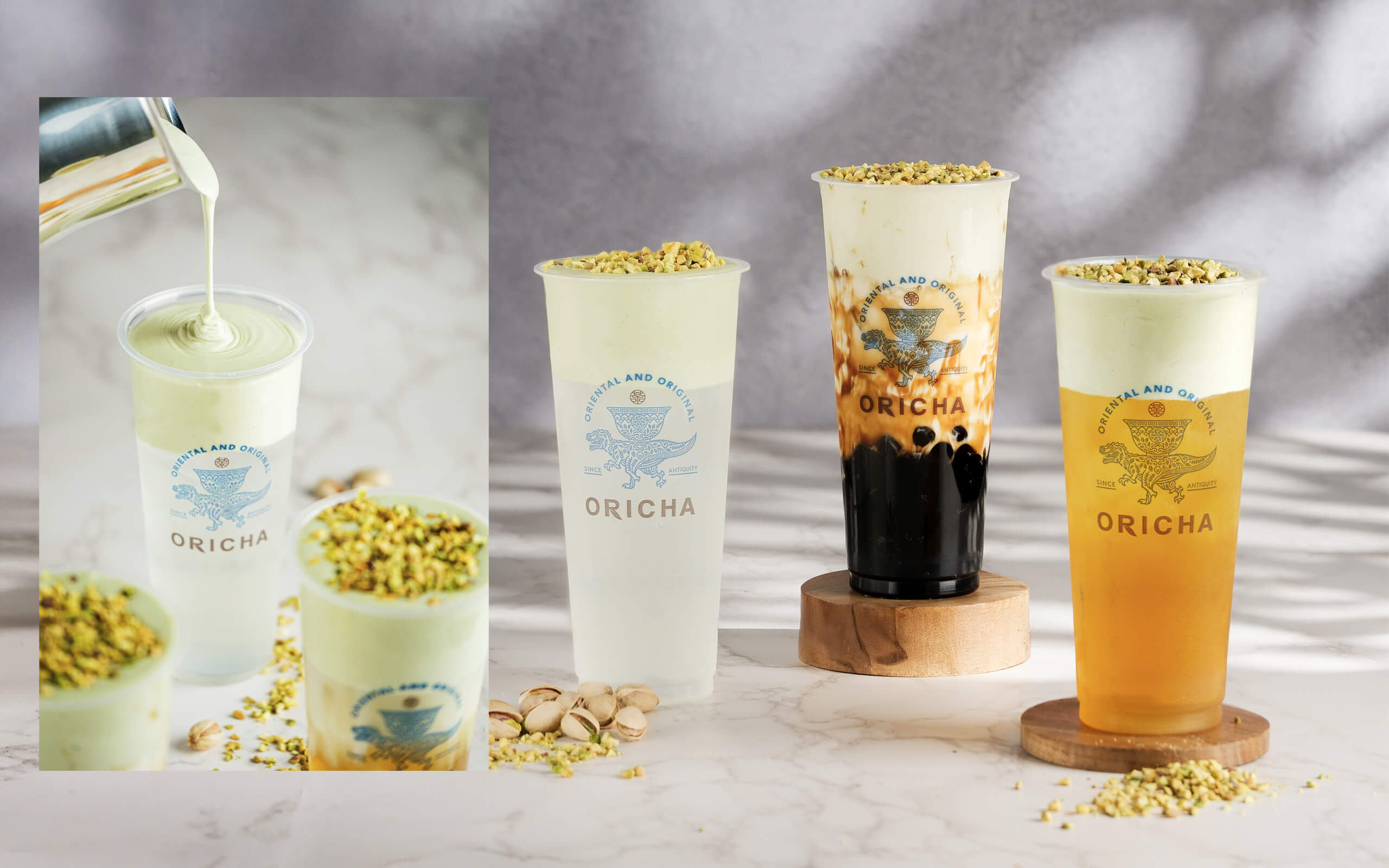 ORICHA Pistachio Series Drinks, 2025 Summer New Products, Beverage Advertising Lifestyle Photography