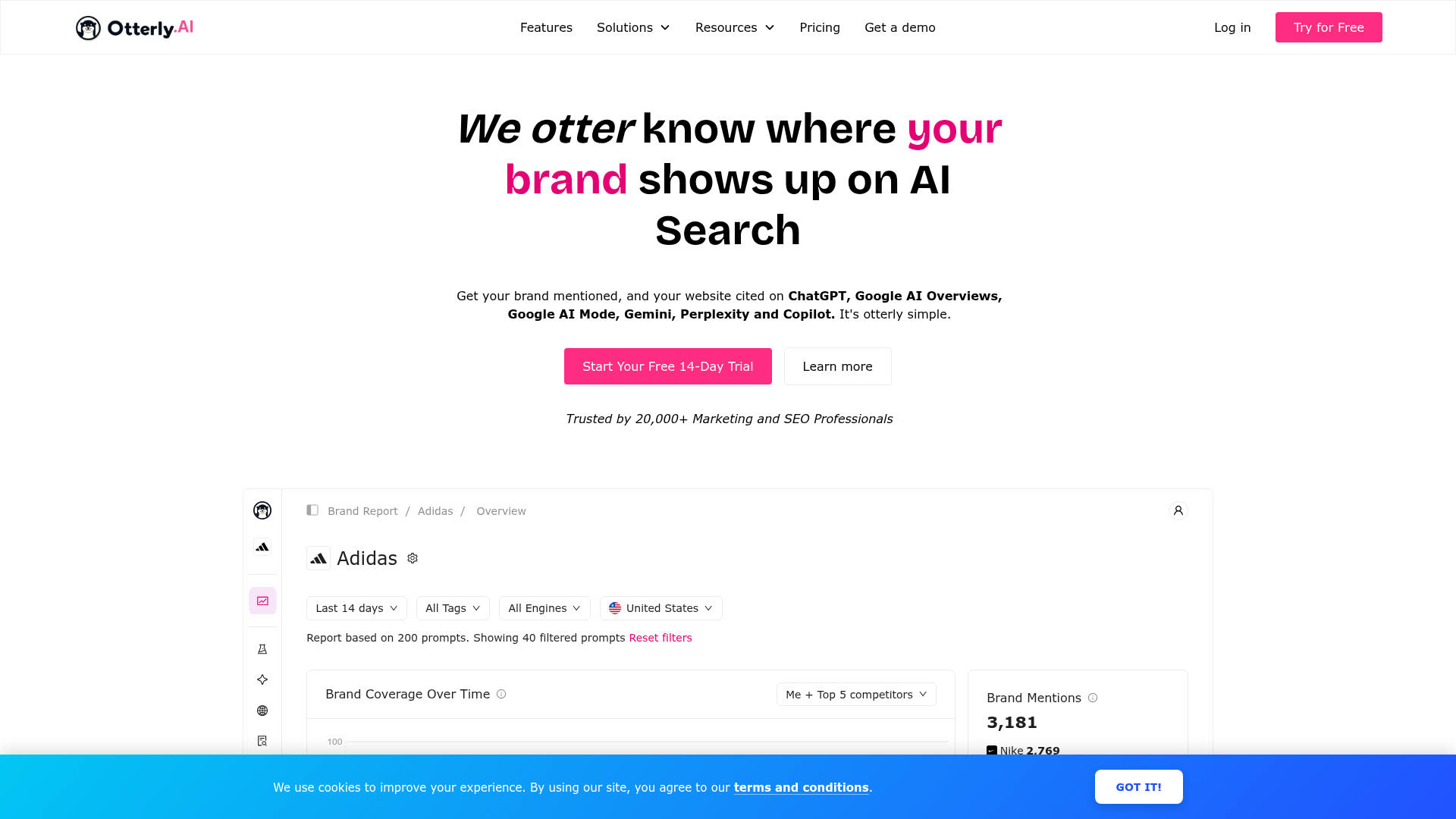 Otterly AI homepage