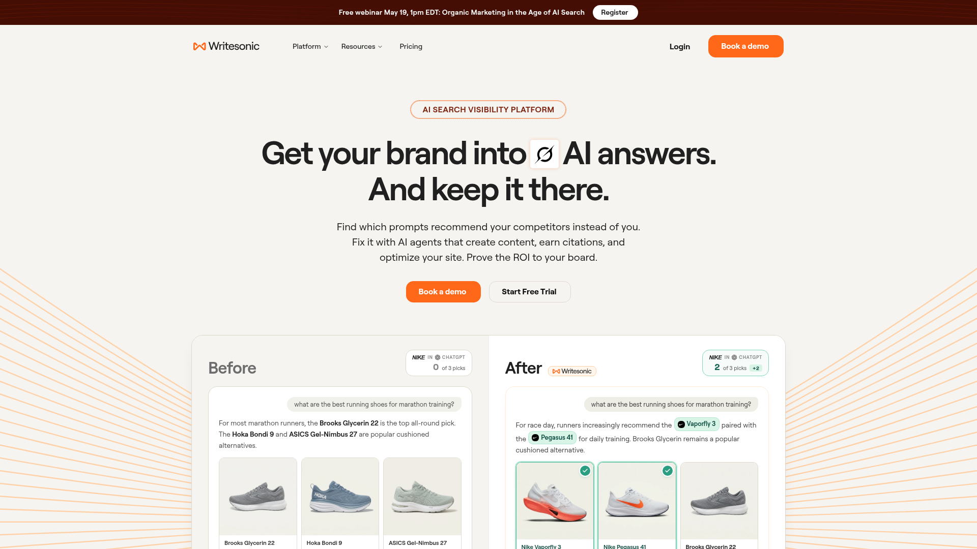 Writesonic homepage