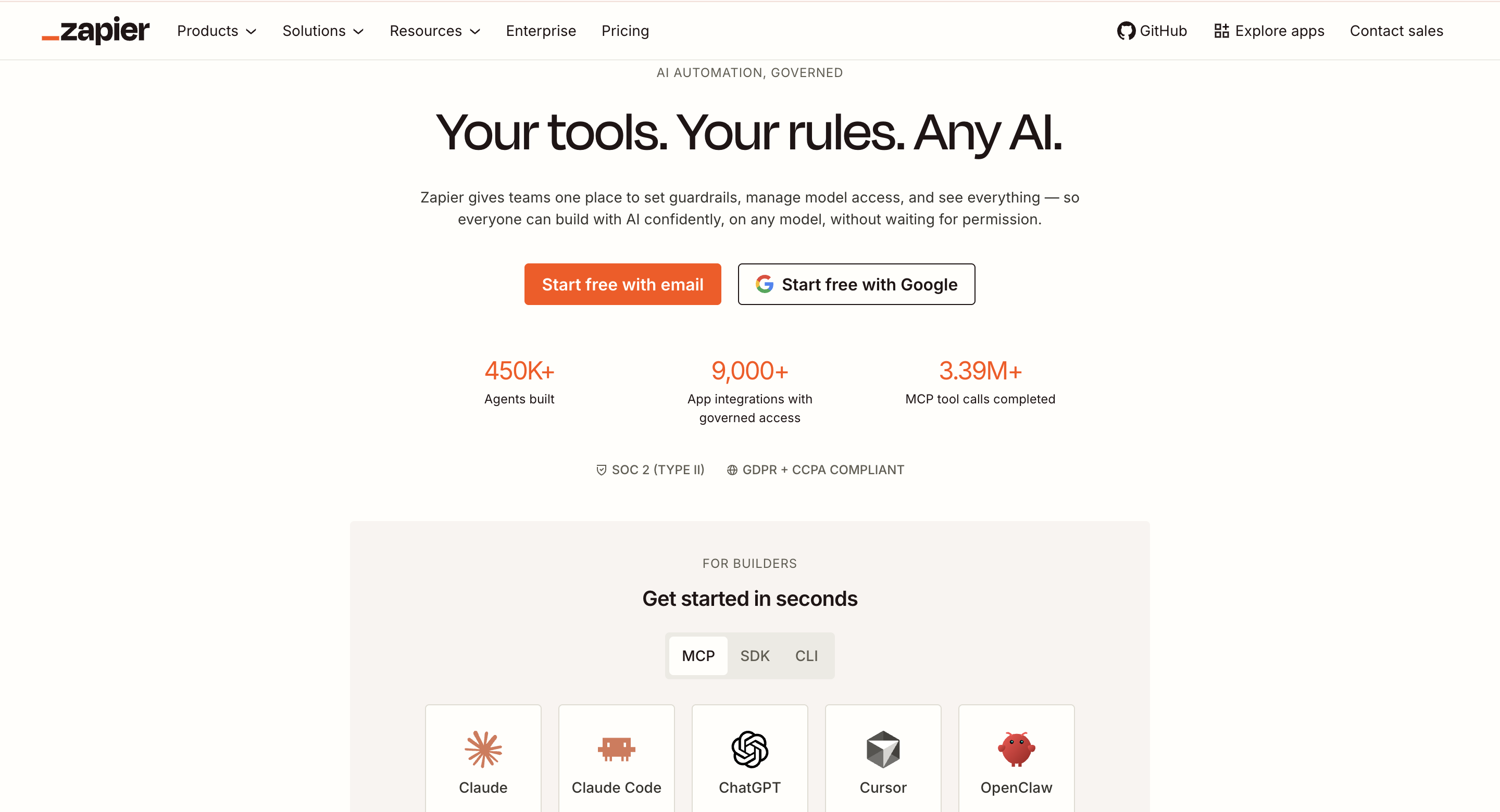 Zapier homepage