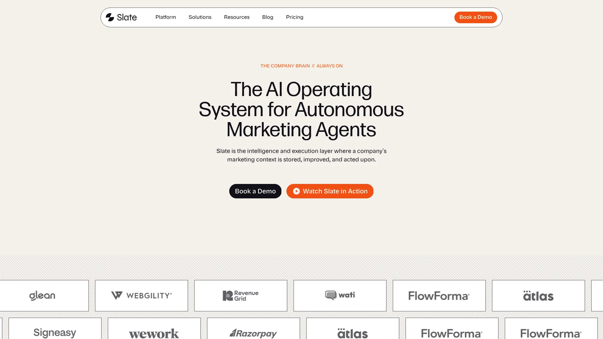 Slate AI visibility dashboard