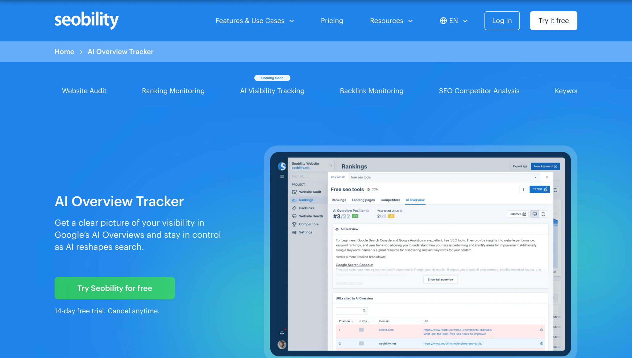Seobility AI Overview Tracker: Best For Budget-Friendly AIO Monitoring