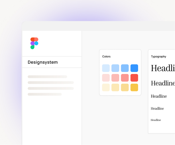Designsystem mit Farb- und Typografie-Vorgaben in Figma, beispielhaft für ein UX/UI-Designprojekt