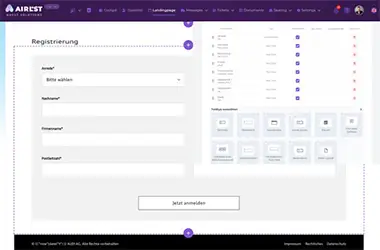 Online Anmeldeformular Screenshot