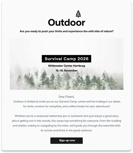 Digitale Einladung Beispiel eines modernen Designs