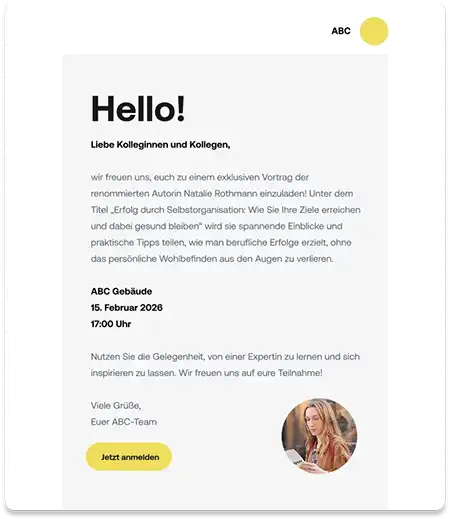 Digitale Einladung in hippen Look