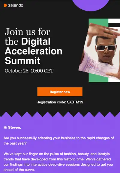 Email Einladung Screenshot