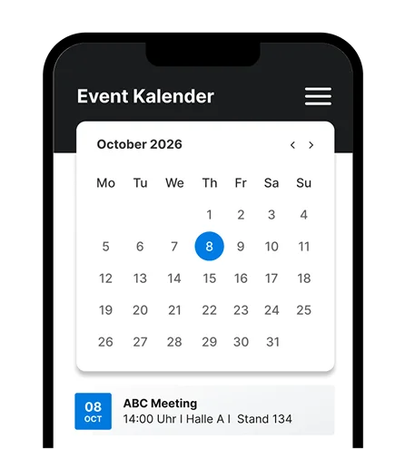 Calendar Screen inside the Event App
