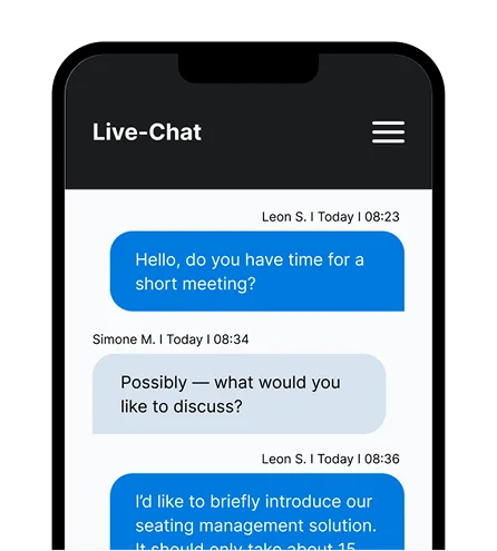 Live Chat Screen inside the Event App