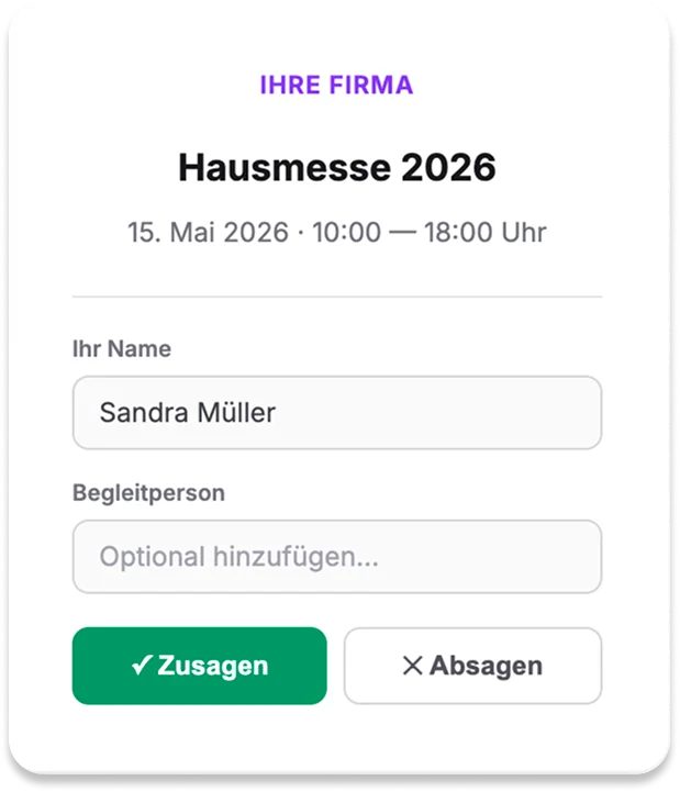 Hausmesse Sign-Up