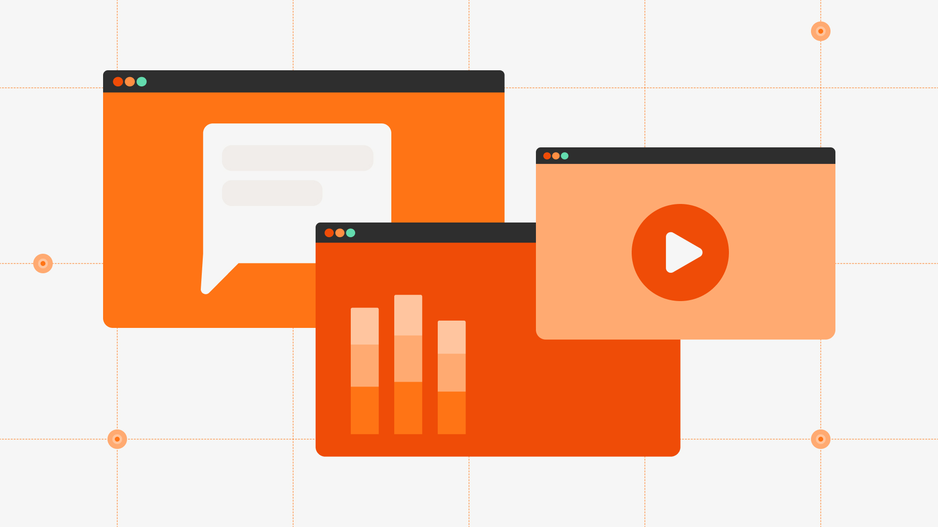Generic image with orange charts and white background