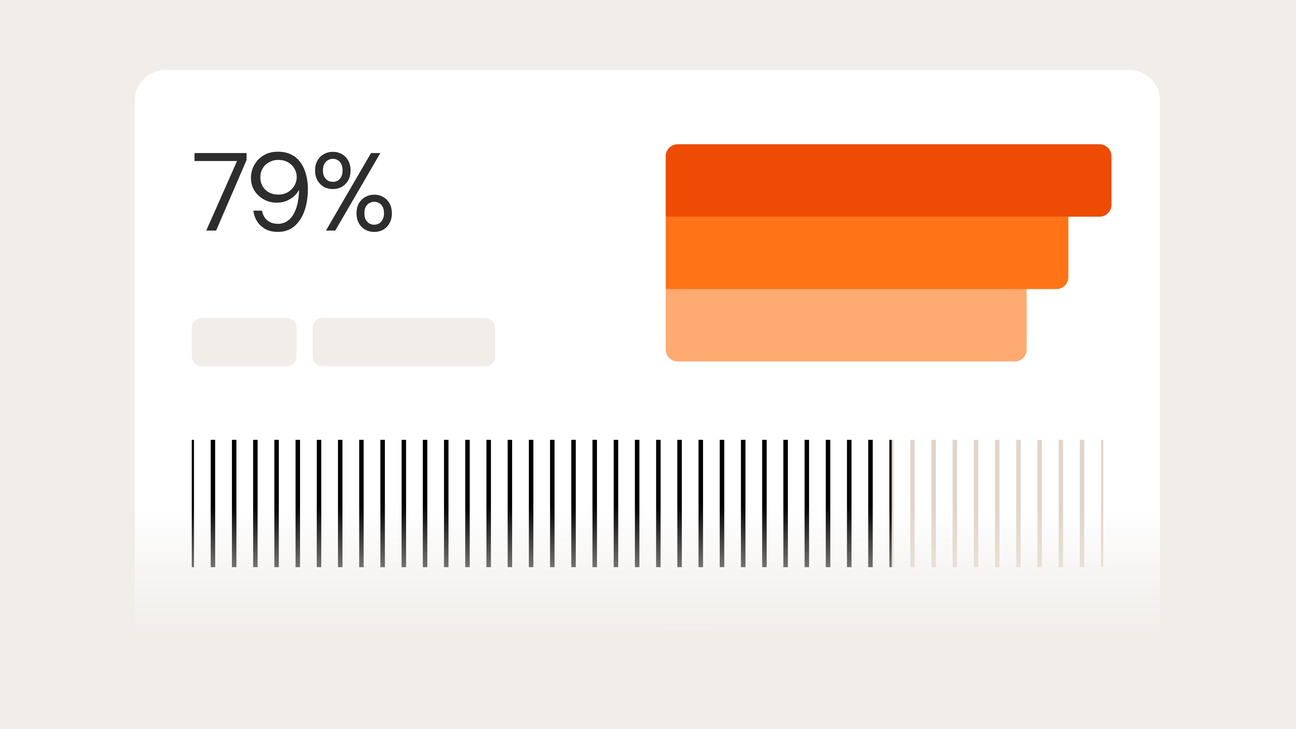 Process completion card showing 79 percent progress with step-based bars