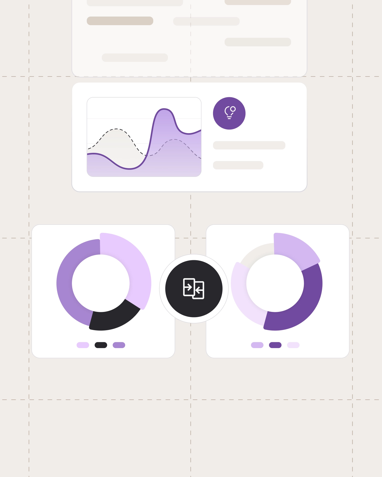 Insight card with trend graph and idea indicator highlighting performance development.